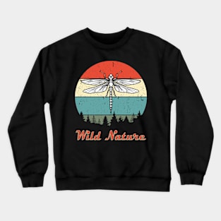 Wild Nature Odonata White Abstract Sunset Crewneck Sweatshirt